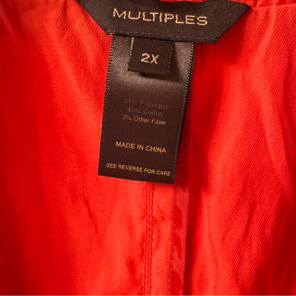 Multiples Orange Autumn Open Front Vest With Drawstring - Picture 6 of 6